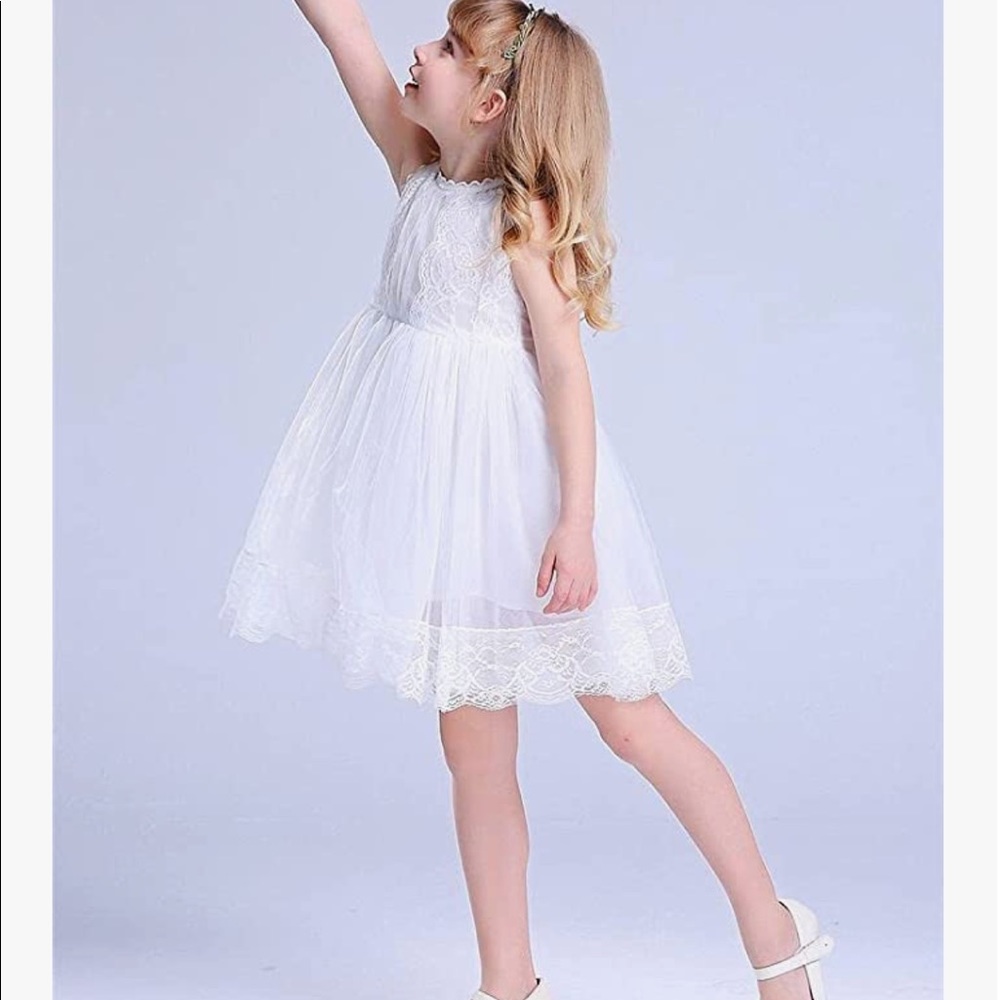 Bow dream floral vintage lace dress flower girl, communion, dress up